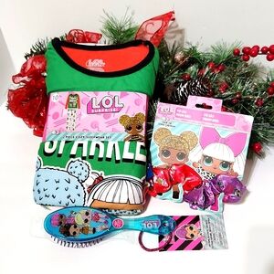 LOL Surprise Joy Sparkle (10) Christmas Pajama & Hair Accessory Bundle